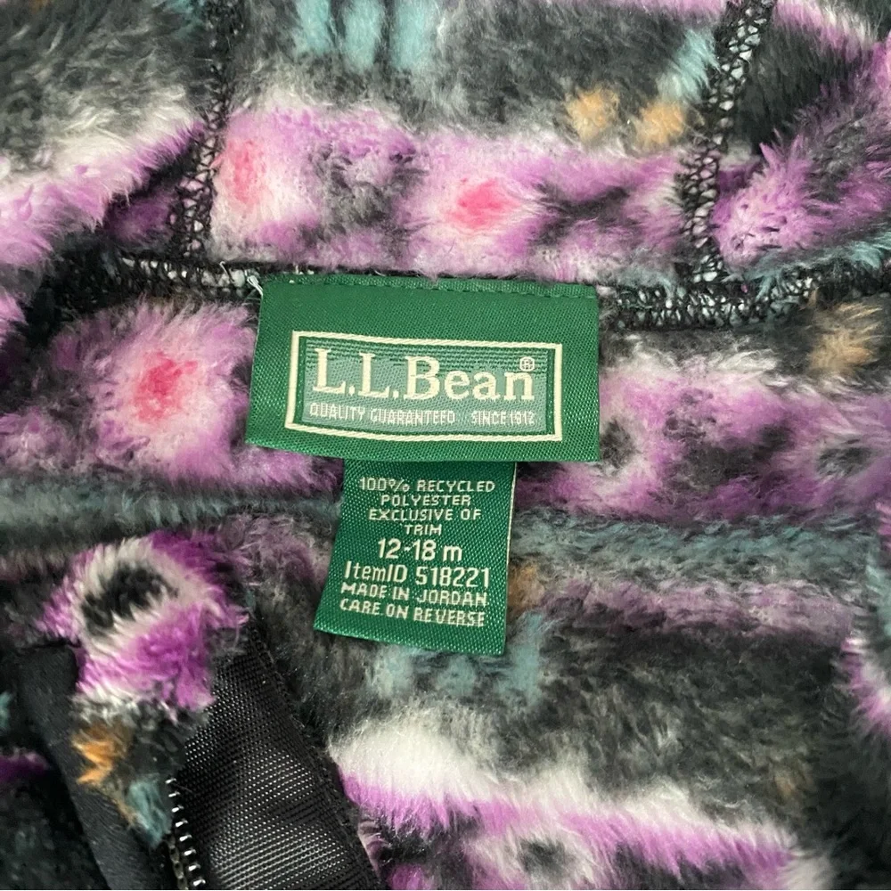 L.L. Bean hi-pile fleece printed Baby bunting size 12-18M